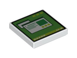 Tile 2 x 2 with Computer Monitor Pattern 3, White (3068pb1655 6329576)