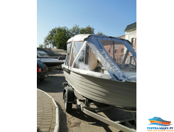 BOATCOVER PVC 440  150 см. (ходовые, стояночные, транспортировочные - прочное плетение) пепельный, бежевый