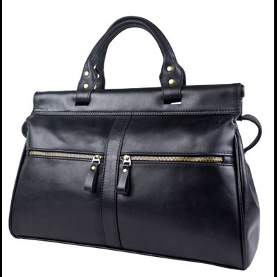 Кожаный саквояж Monvalle Premium black (арт. 4046-51)