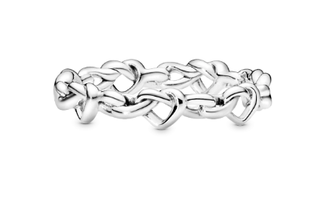 Кольцо Пандора Сплетённые Сердца Артикул 198018