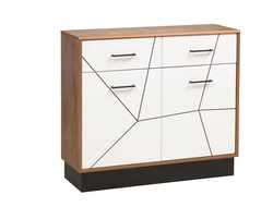 Спальня ГАММА - Комод 54.07 Таксония/Черный/Белый