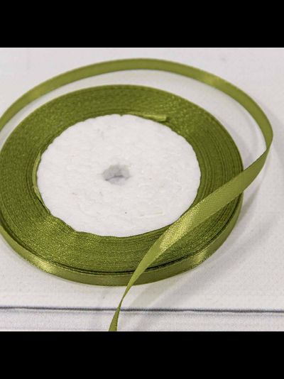 Лента атласная 6мм (178, оливковая), 22,9м