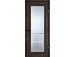Дверь PSC-35 Дуб темный с большим стеклом