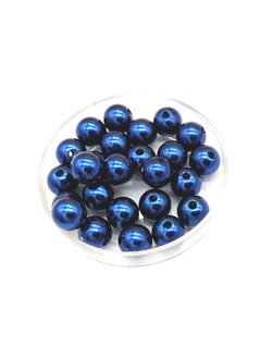 Бусины пластиковые под жемчуг 10 мм, цвет синий