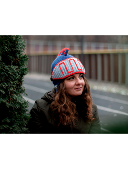 Шапка вязаная Шлем Рыцаря2