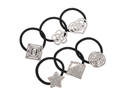 Резинка для волос с декором, полиэстер, пластик, d5,5см, 4-8 дизайнов