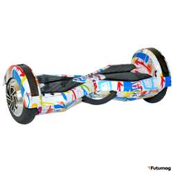 Гироскутер Smart Balance Transformer LED 8 дюймов Граффити Белый