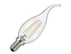 Лампа светодиодная General Свеча на ветру E14 7W(640lm) 4500K 4K 35x118 филамент (нитевидная), прозр. 647200