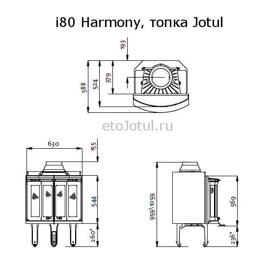 Стекло для камина Jotul i80 Harmony