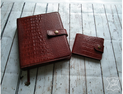 ежедневник из крокодиловой кожи, портмоне из крокодиловой кожи, оригинальный подарок, что подарить
