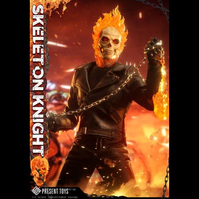 ПОСЛЕ ОБЗОРА - Призрачный Гонщик (Николас Кейдж, Ghost Rider) - Коллекционная ФИГУРКА 1/6 scale Skeleton Knight (PT-sp59) - PRESENT TOYS