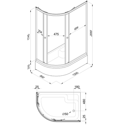 ДУШЕВОЙ УГОЛОК TRITON КОРАЛЛ В R 120X80