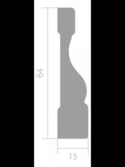 Наличник Ultrawood N 8500 i, архитектурный ЛДФ, грунт под покраску, (2200x64x15 мм)