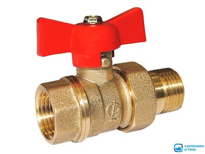 Кран шаровой со сгоном 3/4'' бабочка 11б27п1 Стандарт 232 ГАЛЛОП/PN 40
