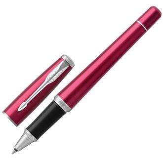 Ручка-роллер подарочная PARKER "Urban Core Vibrant Magenta CT", пурпурный глянцевый лак, хромированные детали, черная, 1931590