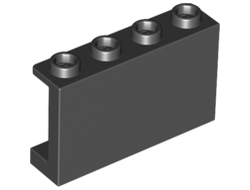 Panel 1 x 4 x 2 with Side Supports - Hollow Studs, Black (14718 / 6115117)