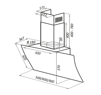 Вытяжка Maunfeld SKY STAR CHEF 50 Glass Black