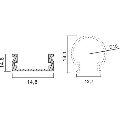 Профиль для светодиодной ленты круглый узкий