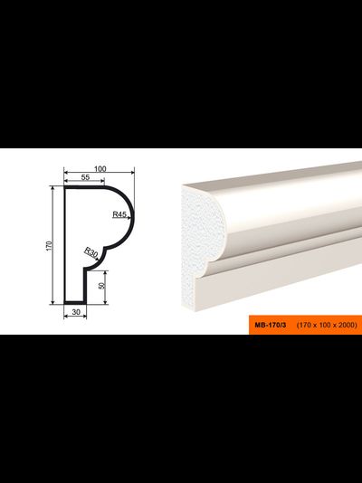 Фасадный молдинг из пенополистирола с покрытием LEPNINAPLAST (Лепнинапласт)  МВ-170/3