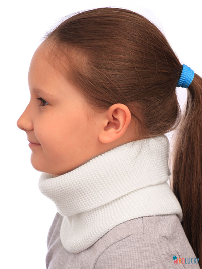 Шарф(снуд)  22-33 двойной, цвет белый размер 2