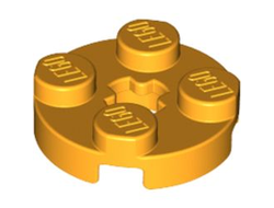 Plate, Round 2 x 2 with Axle Hole, Bright Light Orange (4032 / 6385485)