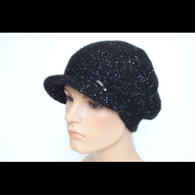 Черная кепка с пайетками Vizio Италия 8019 W