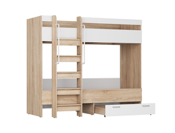 Кровать двухъярусная КР-50 лайт, белый, дуб сонома