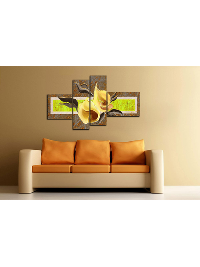 Модульная картина "Цветы на зеленом"