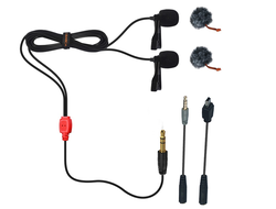 Двойной петличный микрофон Comica CVM-D02R 4.5M Красный