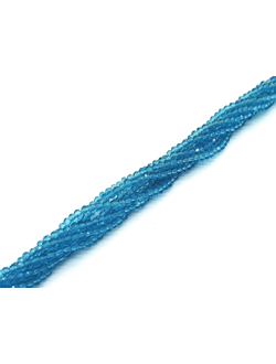 Бусины стеклянные граненные "Рондель", 2 мм, цвет светлый бирюзовый (307)