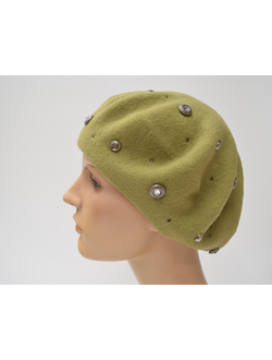 Зеленый фетровый берет Vizio Италия 3633 хаки фото
