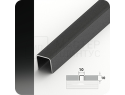 П-образный разделительный профиль из нержавеющей стали AISI 304 Лука ПП 01-10 матированный черный