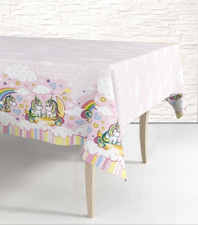 Скатерть п/э "Нежные единороги" 120*180см