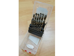 Набор сверл по металлу  Ф 1-13 мм, шаг 0,5 мм, 25 шт, Р6М5