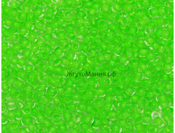 БИСЕР PRECIOSA 10/0 - 50г - 08756 ПРОЗРАЧНЫЙ С САЛАТОВОЙ ЛИНИЕЙ ВНУТРИ (НЕОНОВЫЙ)