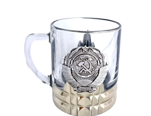23 февраля. День защитника Отечества - Кружка стеклянная с гербом СССР ...