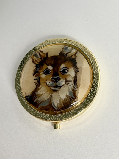 Зеркальце карманное с камнем селенит, разные изображения