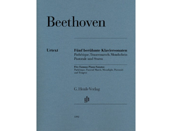 Beethoven. 5 berühmte Klaviersonaten für Klavier