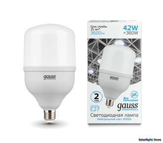 Gauss Elementary LED T120 42w 840/865 E27