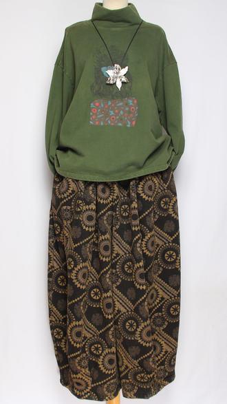 Джемпер вареный хлопок "Девушка" кофе, зеленый, черный до р.54