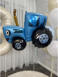 Набор шаров Синий трактор с цифрой