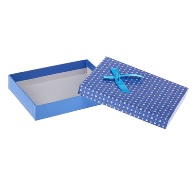 Коробка подарочная "Сердца" 16 х 12 х 3 см, цвет синий