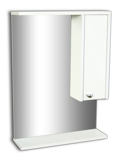 Шкаф-зеркало навесной для ванной Блик 50 ЛАЙТ правый Домино