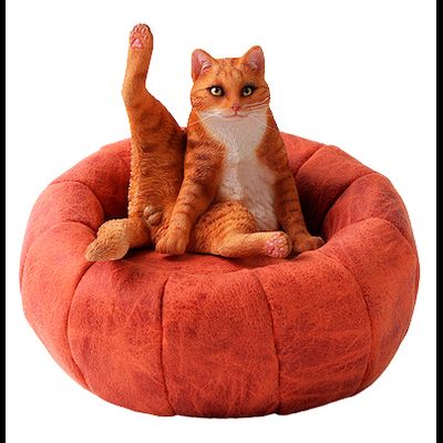 Котик на пуфике (рыжий) - Коллекционная ФИГУРКА 1/6 scale lazy cat 4.0 (JXK056B) - JXK