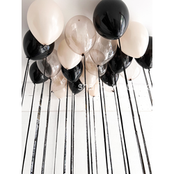 Шары под потолок с дождиком (20 шт) , черный с бежевым