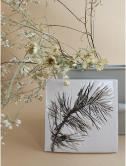 Изразцовая плитка "Цветы на белом" // 10*10