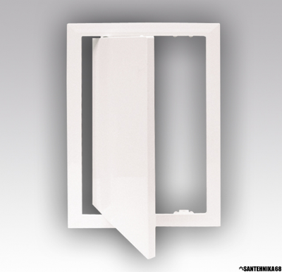 Люк - дверца ревизионная пластик с ручкой и фланцем АБС размеры в описании