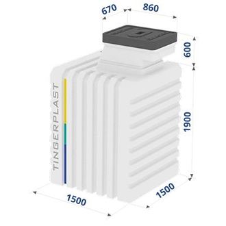 Бесшовный пластиковый погреб Тингард 1500