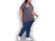 Женская туника-футболка  Арт. 17878-3154 (цвет серый) Размеры 58-74