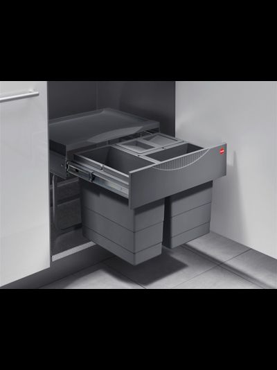 ВСТРАИВАЕМОЕ ВЕДРО ДЛЯ МУСОРА 28Л SPACE SAVING HAILO